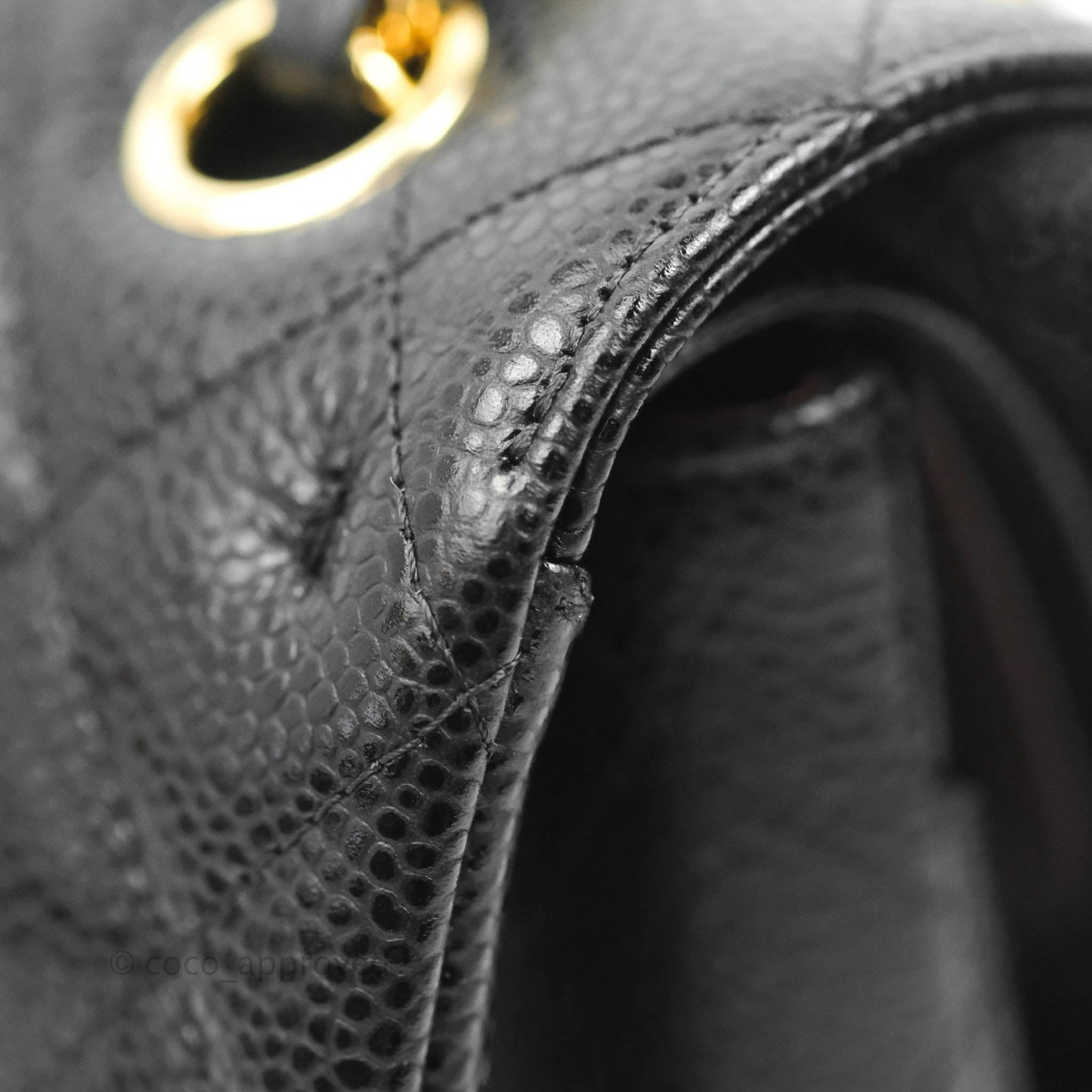 Chanel Classic M/L Medium Flap Quilted Black Caviar Gold Hardware