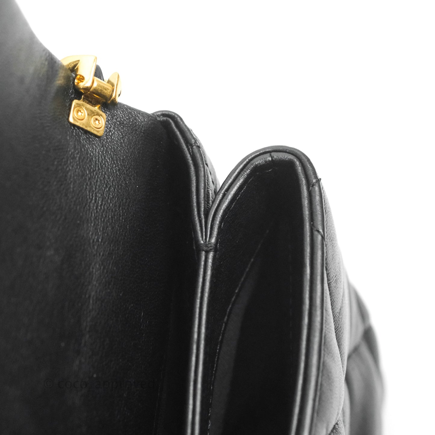 Chanel Small Flap Bag Black Lambskin Aged Gold Hardware 22-23FW