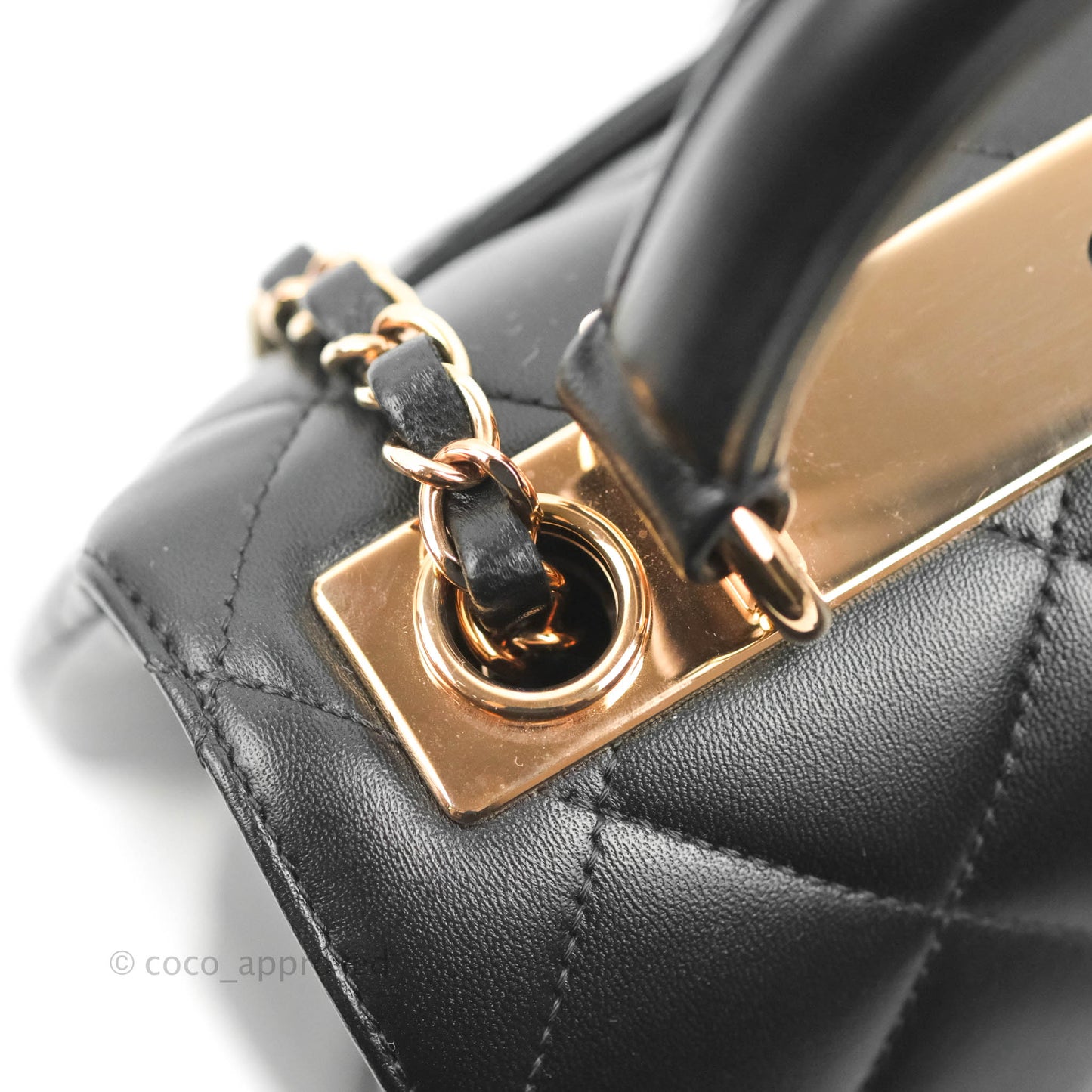 Chanel Small Trendy CC Black Lambskin Rose Gold Hardware 22C