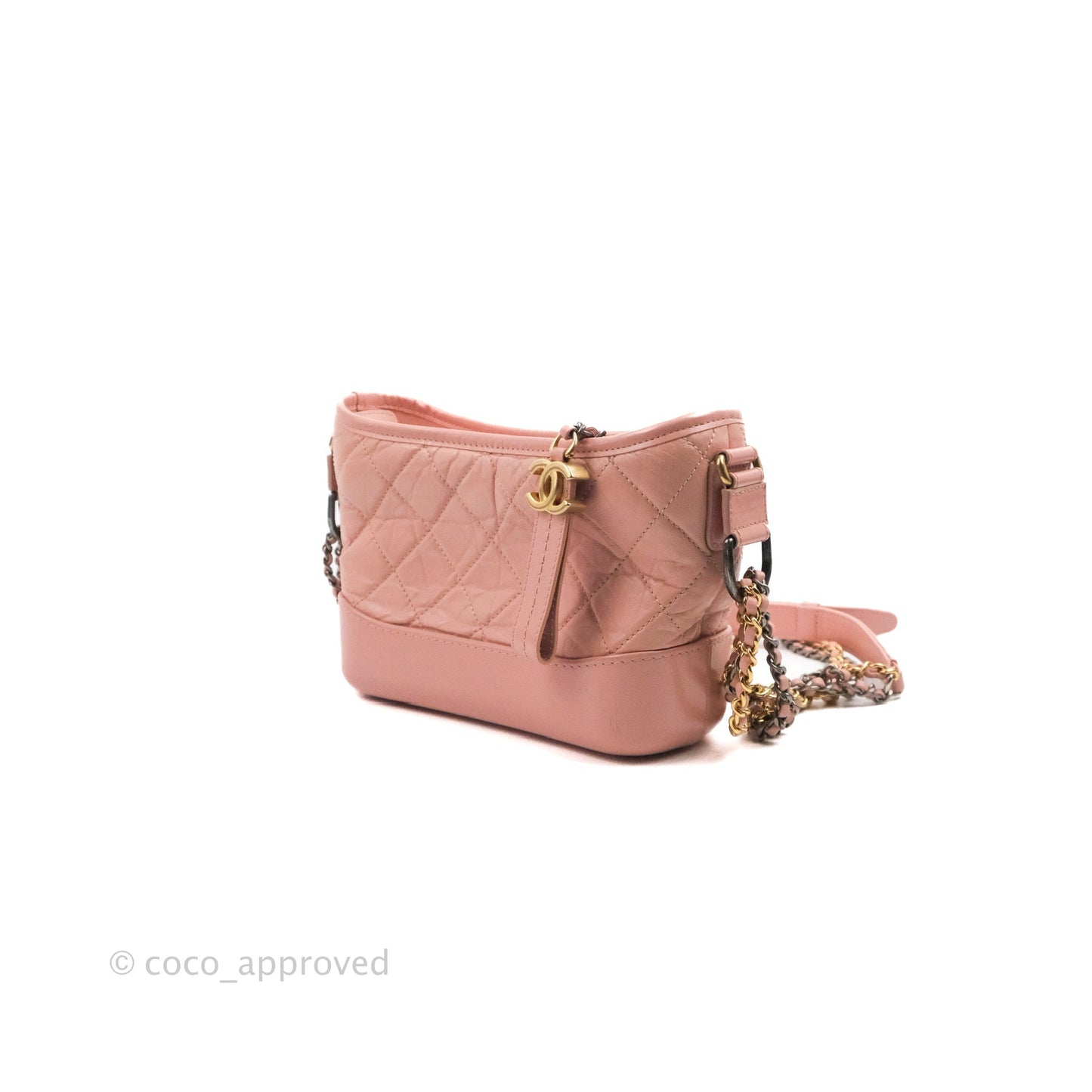 Chanel Quilted Small Gabrielle Hobo Pink Aged Calfskin
