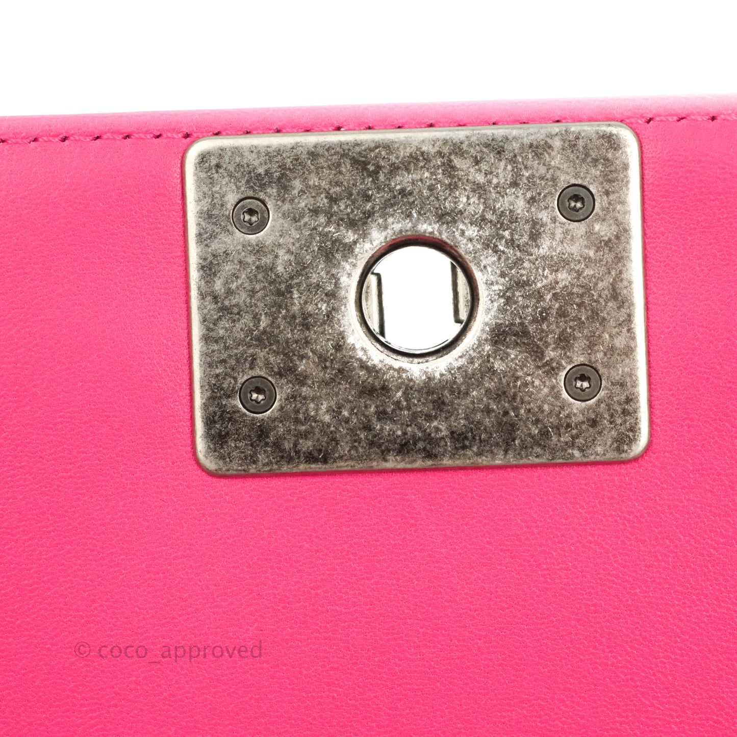Chanel Quilted New Medium Boy Dark Pink Lambskin Ruthenium Hardware