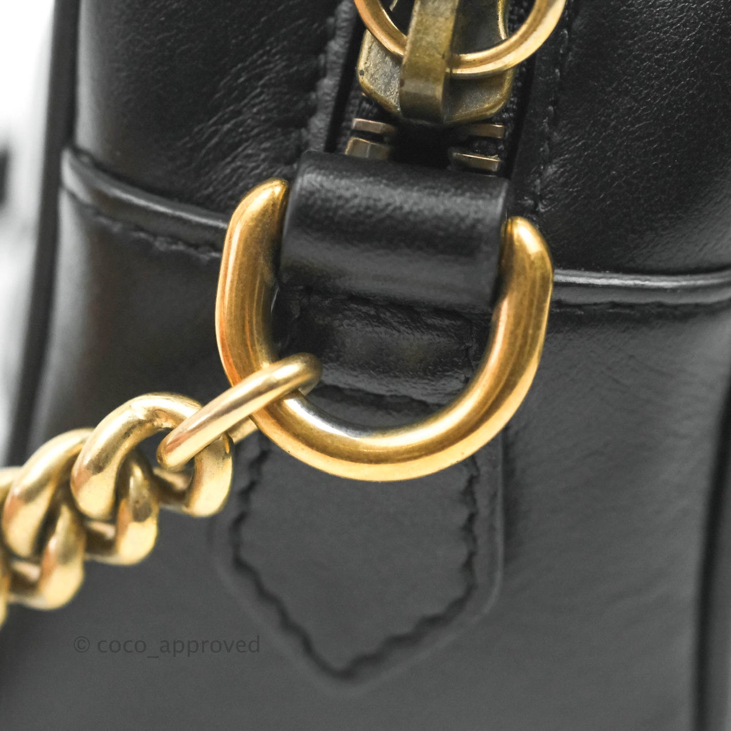 Gucci Mini Matelasse GG Marmont Camera Bag Black Calfskin Gold Hardware