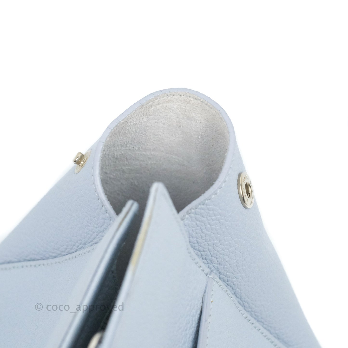 Saint Laurent Small Cabas Rive Gauche Bag Grained Calfskin Baby Blue Silver Hardware