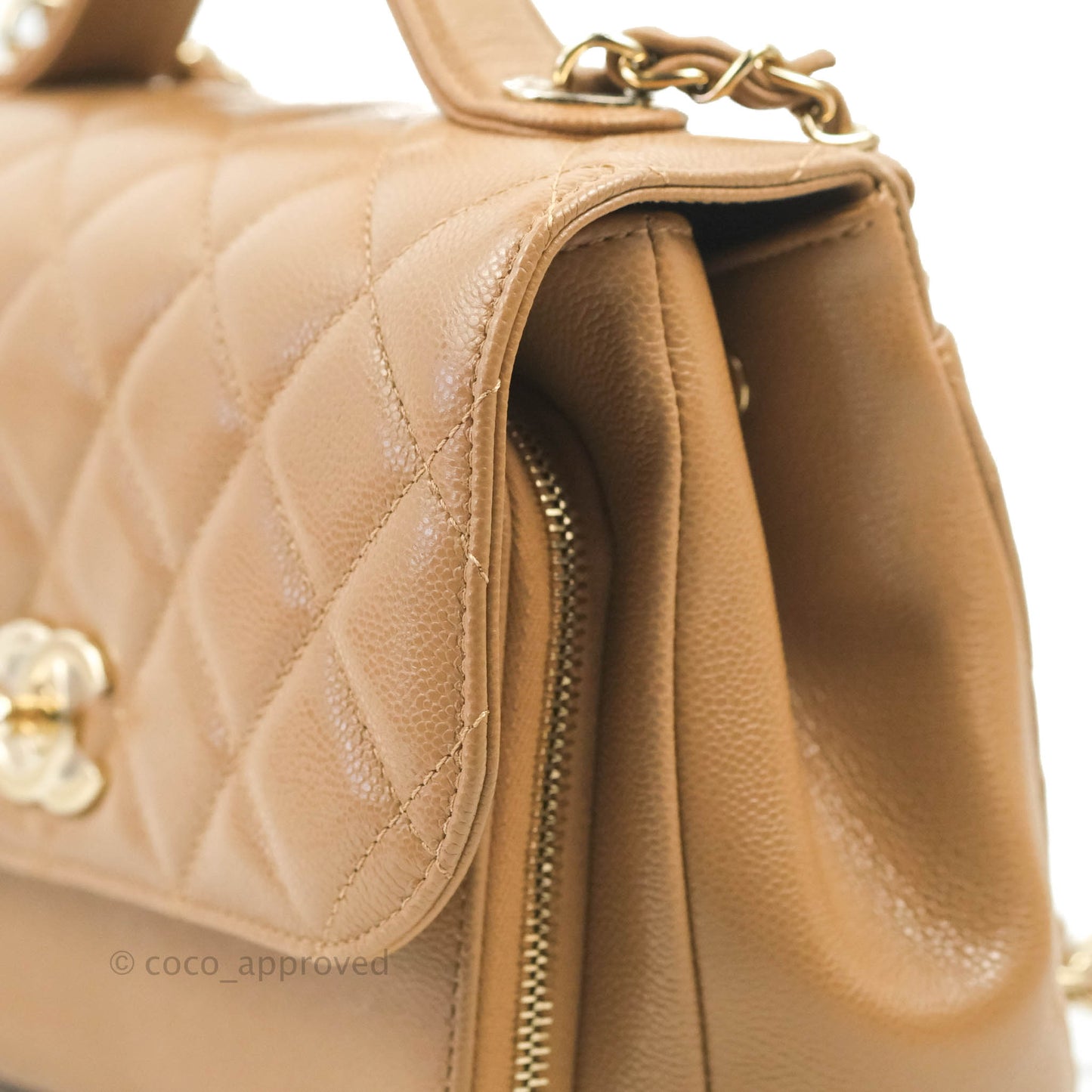 Chanel Quilted Medium Business Affinity Flap Caramel Dark Beige Caviar Gold Hardware