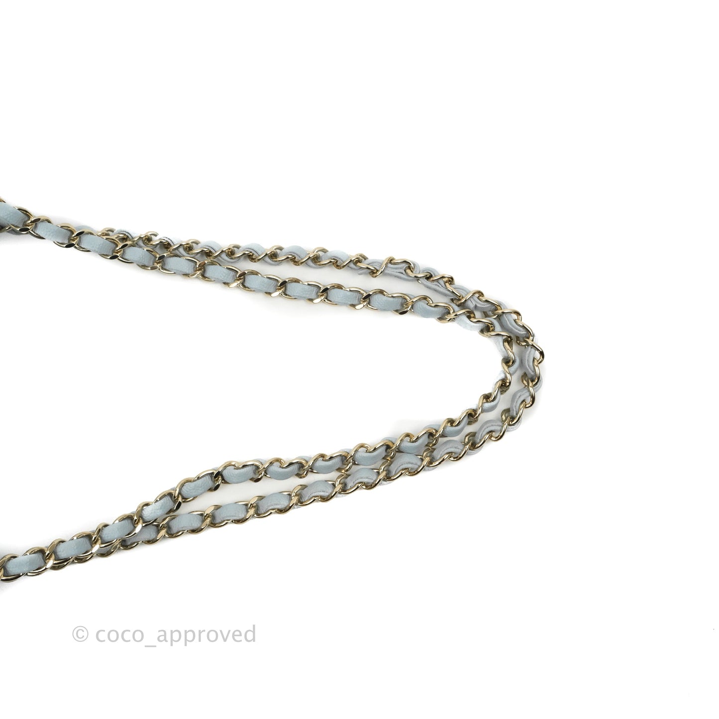 Chanel Small Classic Quilted Flap Light Blue Caviar Gold Hardware