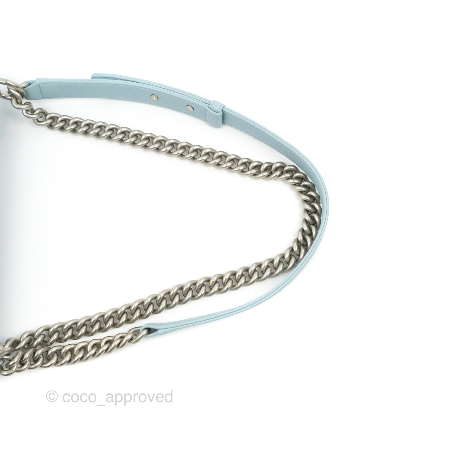 Chanel Quilted Medium Boy Blue Calfskin Matte Silver Hardware