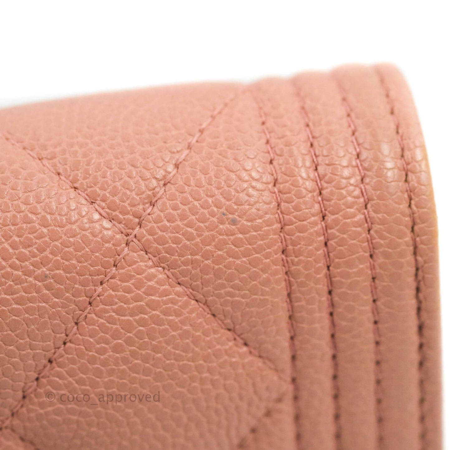 Chanel Quilted Boy Flap Long Wallet Pink Caviar Aged Gold Hardware