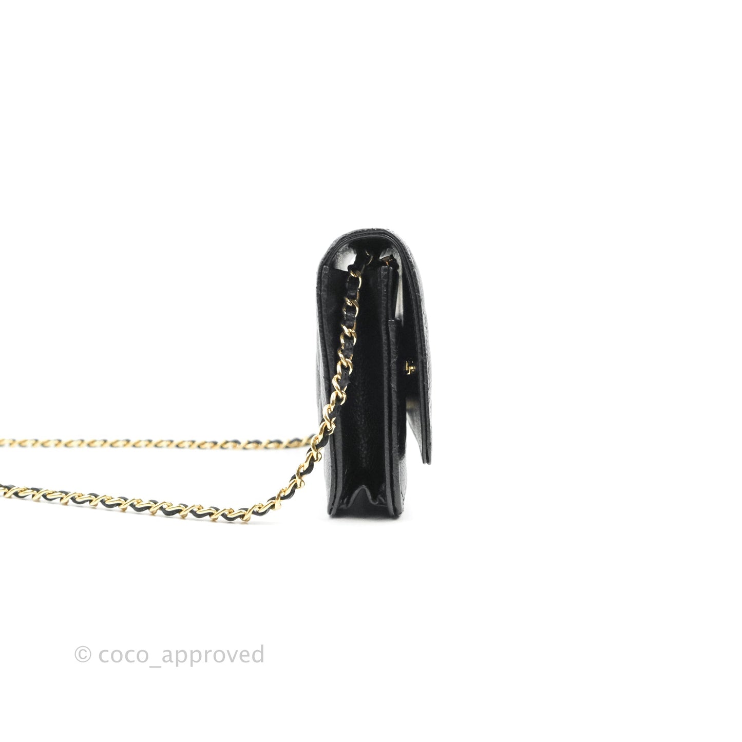 Chanel Quilted WOC Black Caviar Gold Hardware