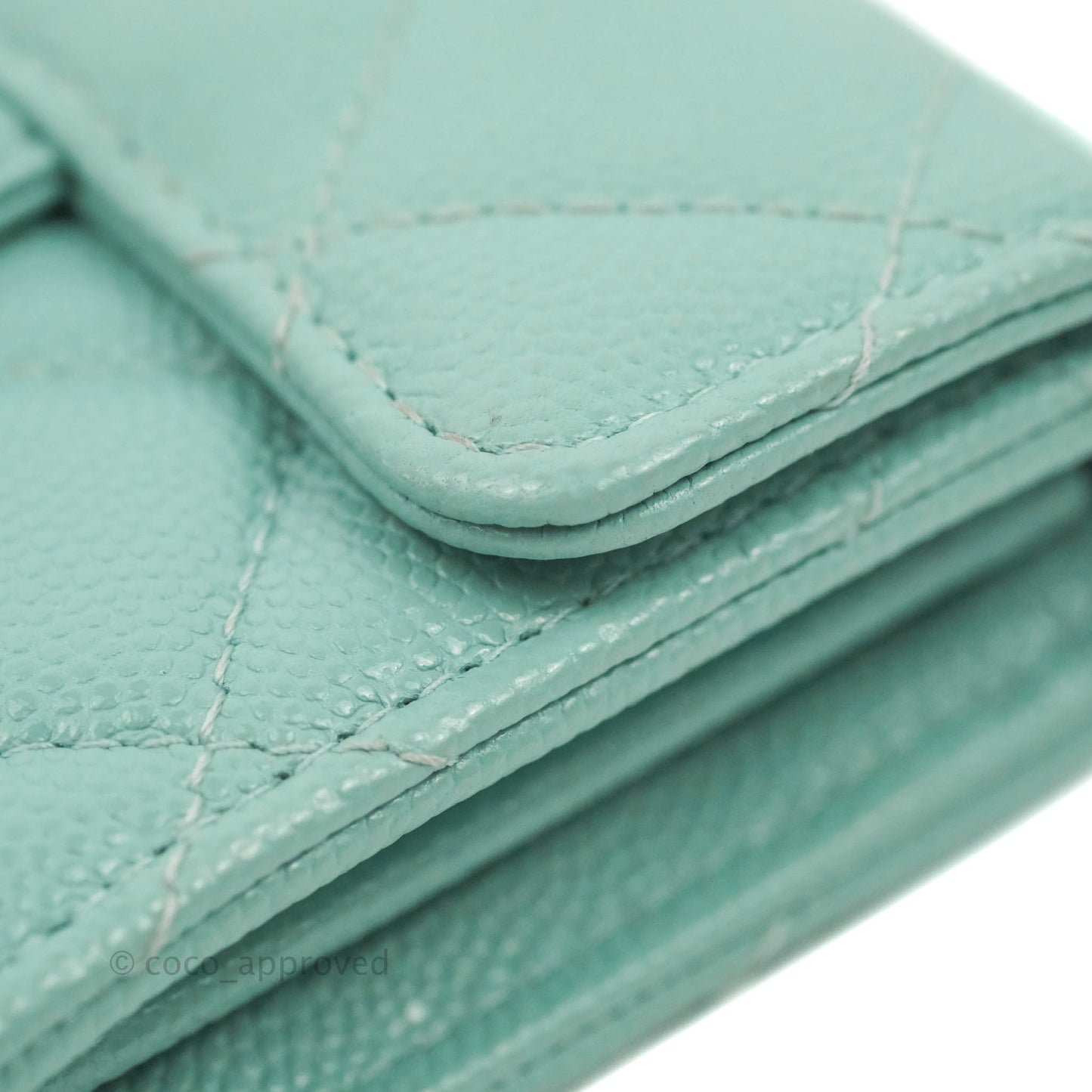 Chanel Quilted Small Flap Card Holder Tiffany Caviar Gold Hardware