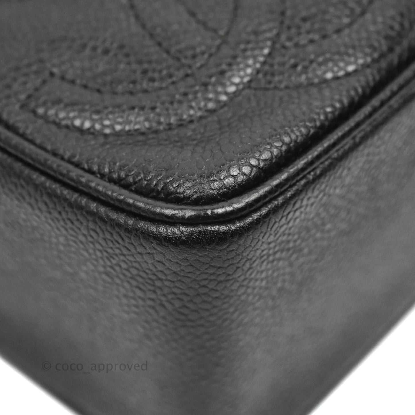 Chanel Vintage Camera Bag Black Caviar Gold Hardware