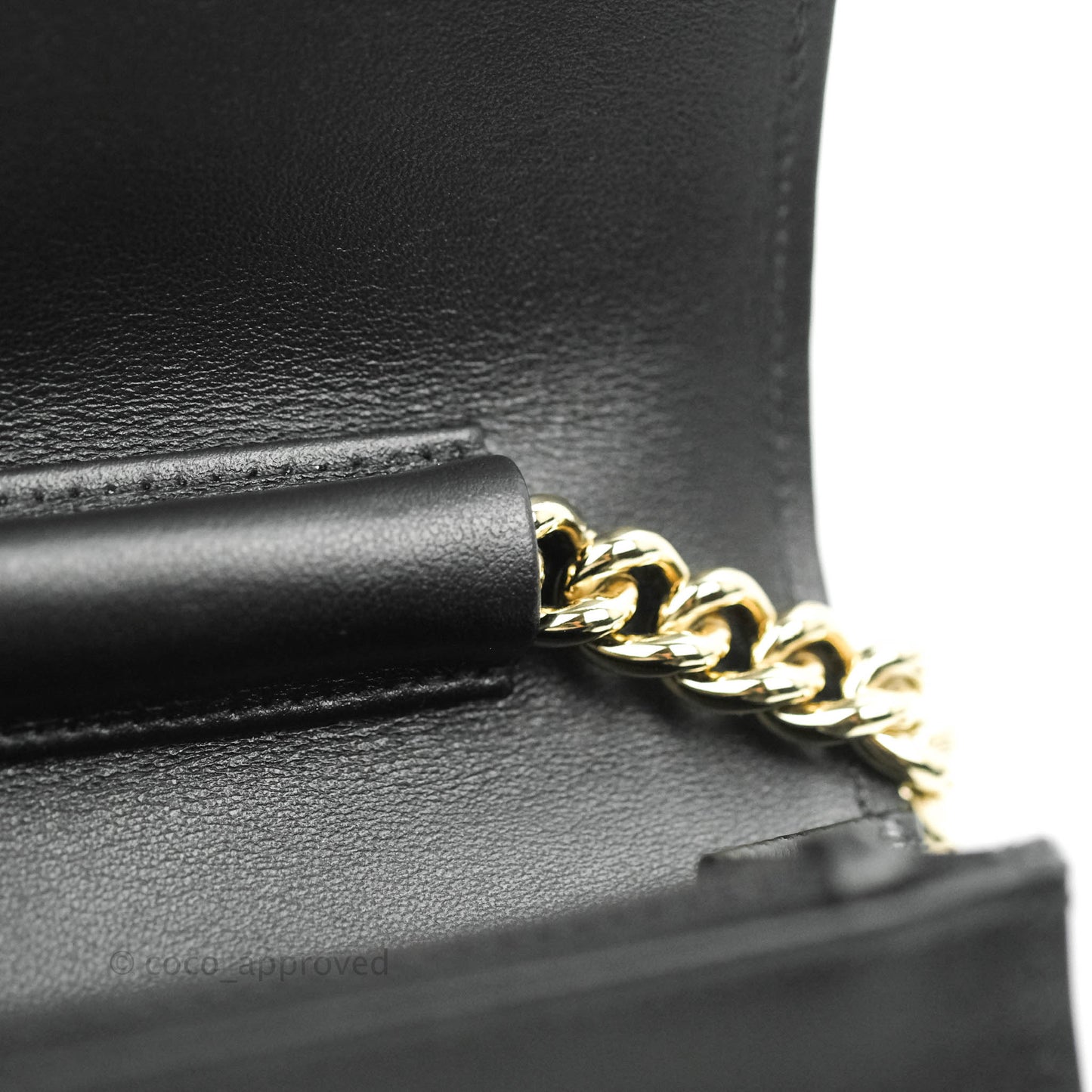 Chanel Quilted Boy Wallet on Chain WOC Black Caviar Gold Hardware