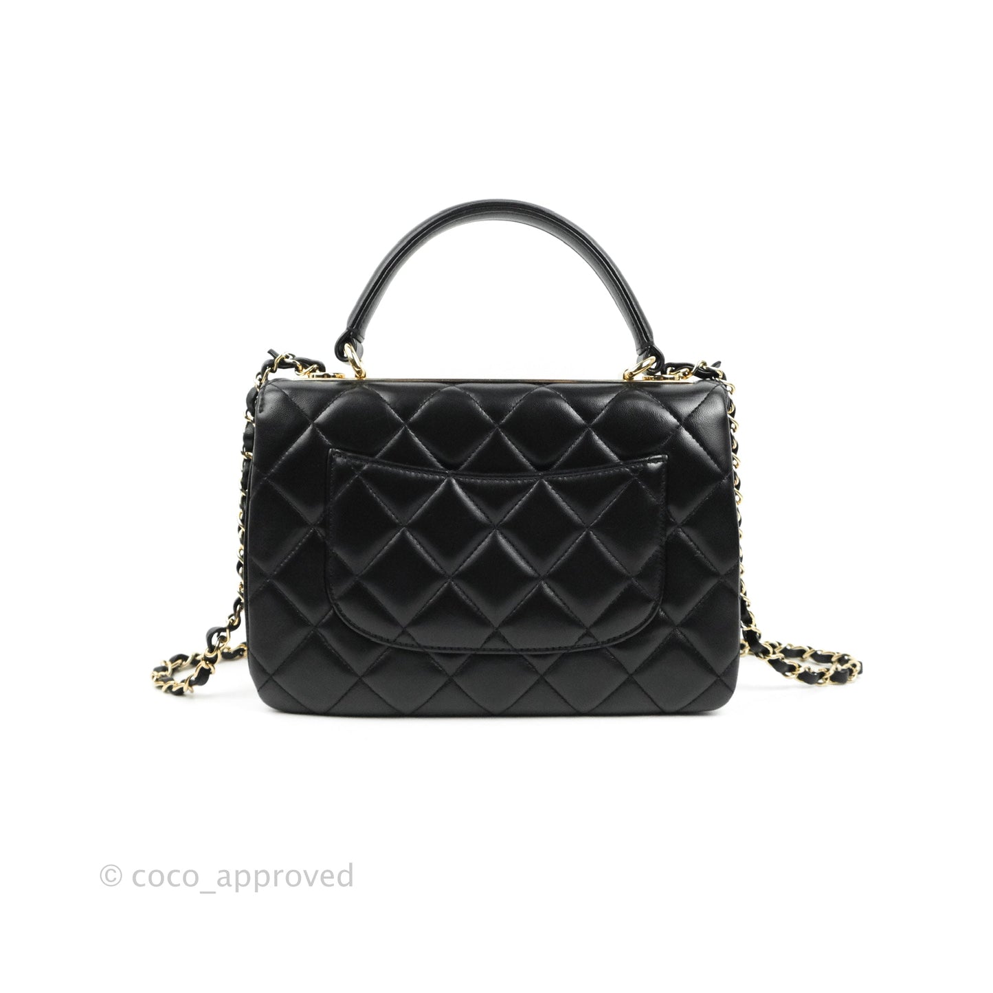 Chanel Small Trendy CC Black Lambskin Gold Hardware
