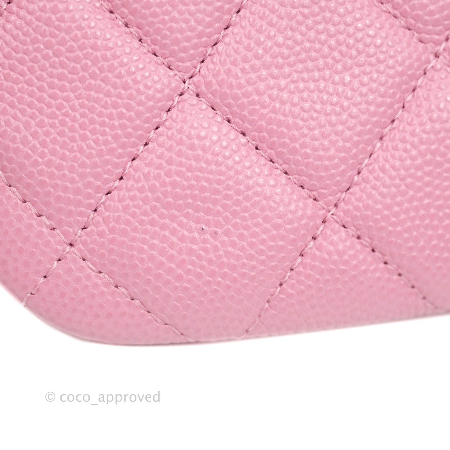 Chanel Quilted Mini O Case Light Pink Caviar Gold Hardware
