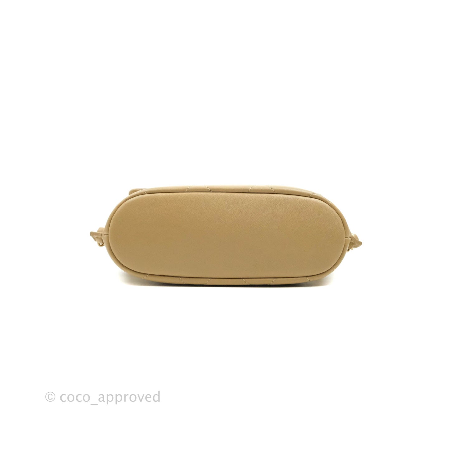 Chanel Small Hobo Bag Beige Calfskin Aged Gold Hardware