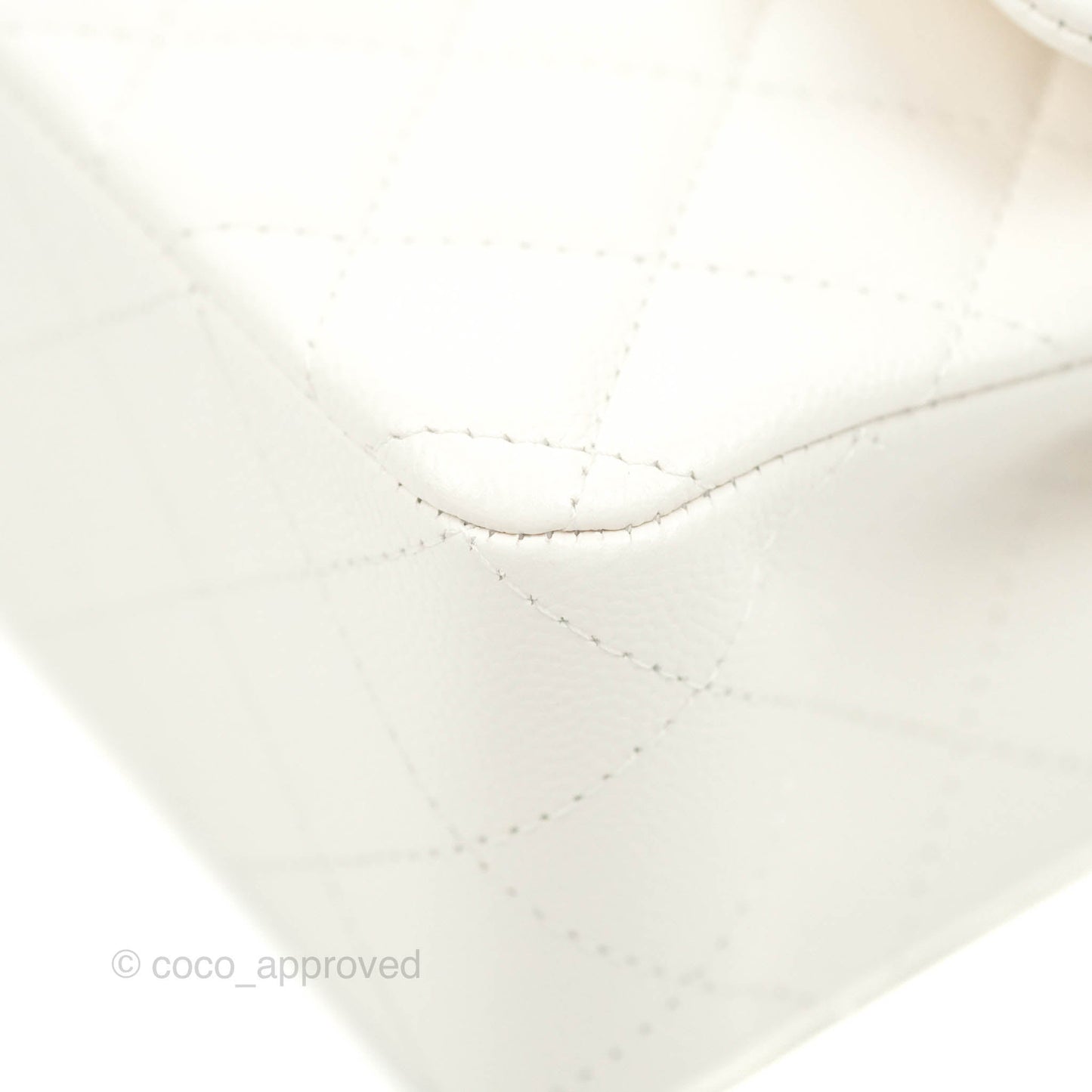 Chanel Classic Small S/M Flap White Caviar Gold Hardware 21S