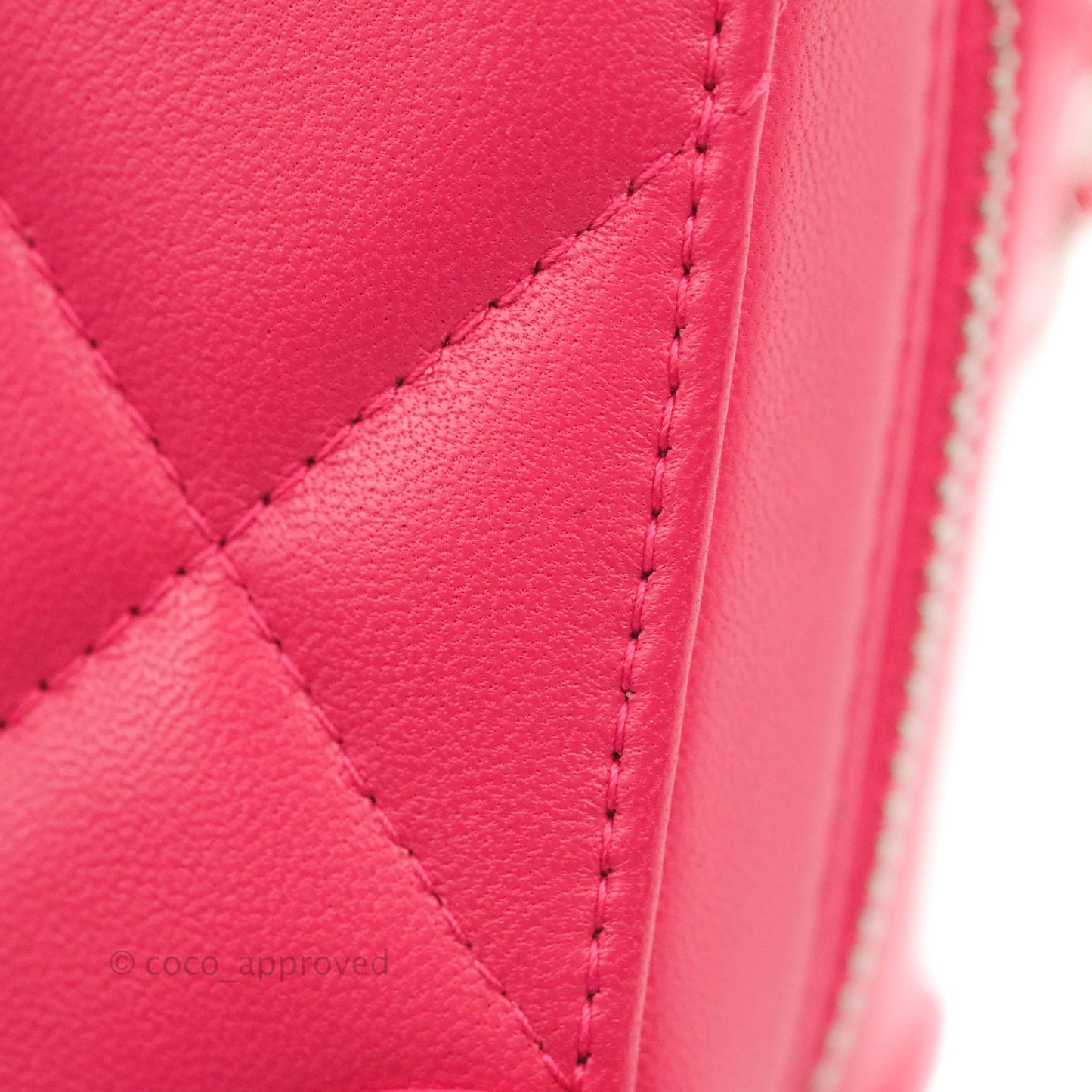 Chanel Mini Quilted Camera Case Pink Lambskin Silver Hardware