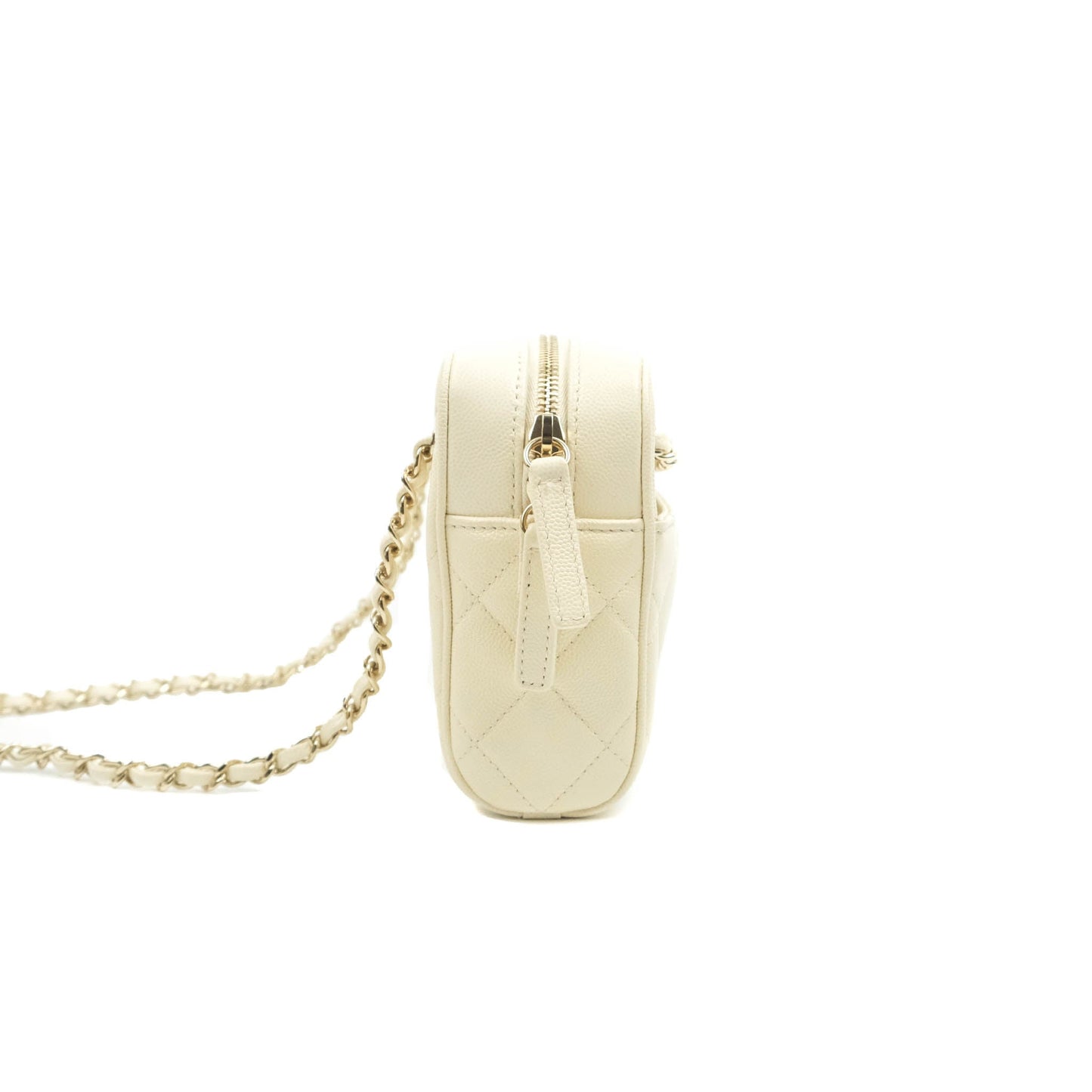 Chanel Camera Bag With Detachable Pouch Ivory Caviar Gold Hardware