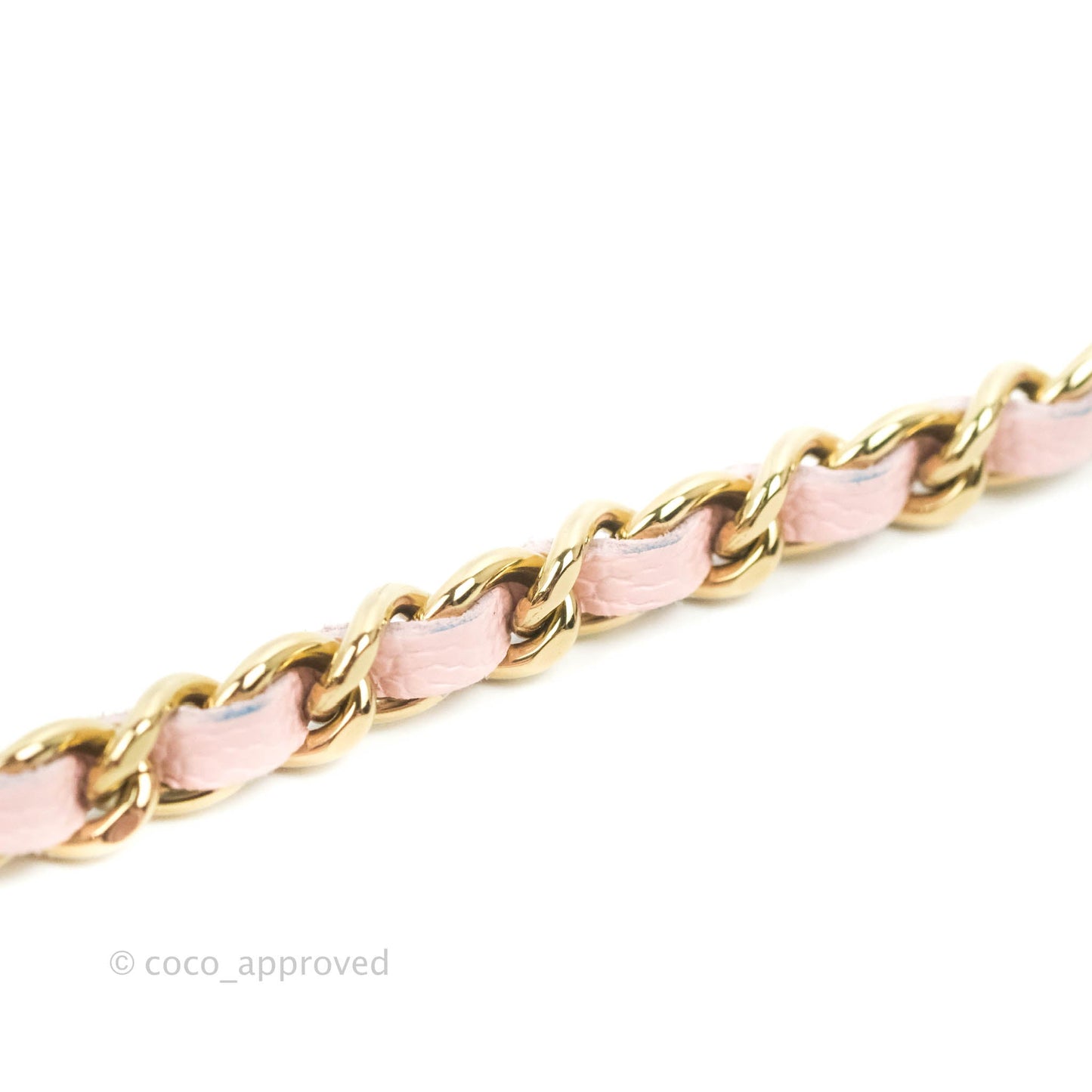 Chanel Quilted Classic Wallet on Chain WOC Light Pink Caviar Gold Hardware 22S