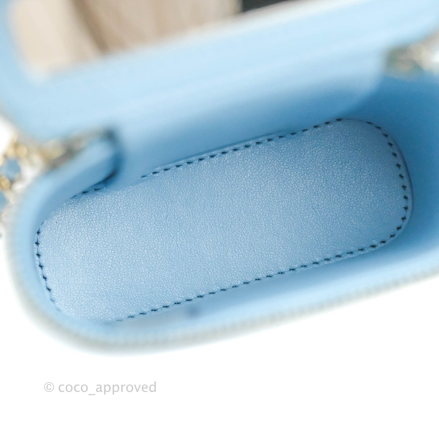 Chanel Classic Mini Vanity With Chain Blue Caviar Gold Hardware