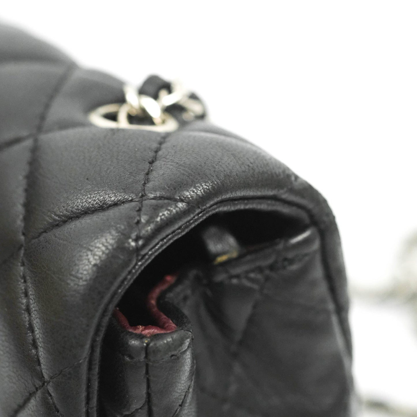 Chanel Quilted Extra Mini Rectangular Flap Black Lambskin Silver Hardware