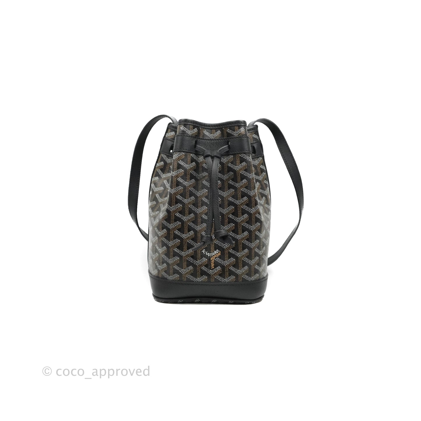 Goyard Petit Flot Black Drawstring Bucket Bag