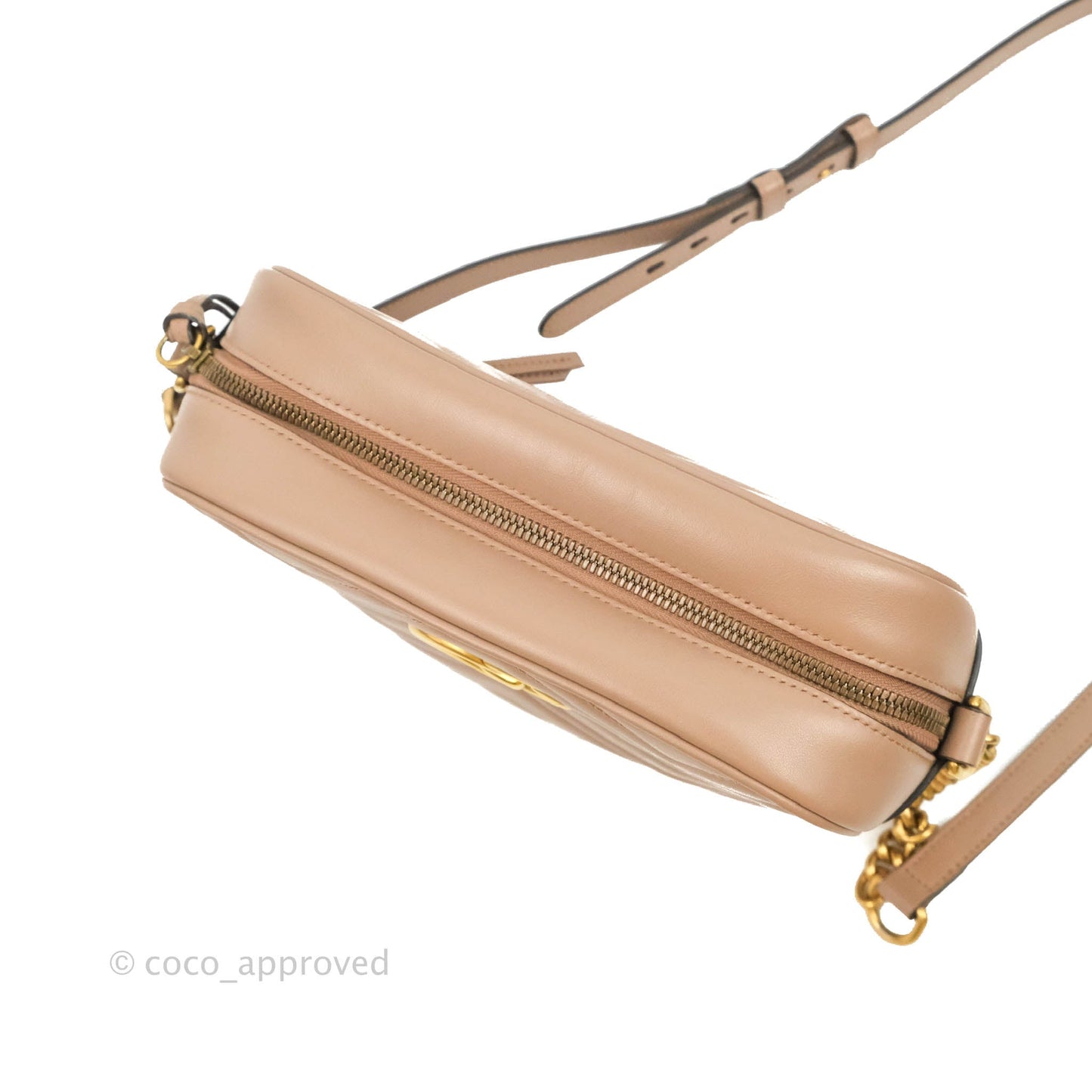 Gucci Small Matelasse GG Marmont Camera Bag Dusty Pink Calfskin Gold Hardware