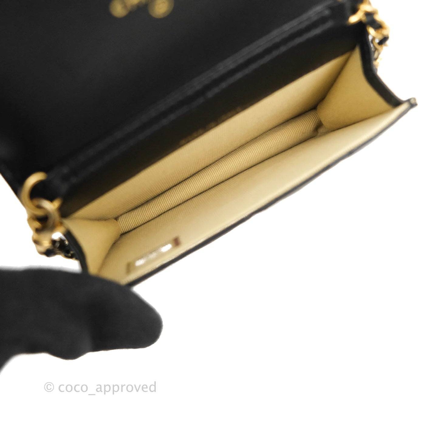 Chanel Mini Pearl Crush Clutch With Chain Belt Black Lambskin Aged Gold Hardware