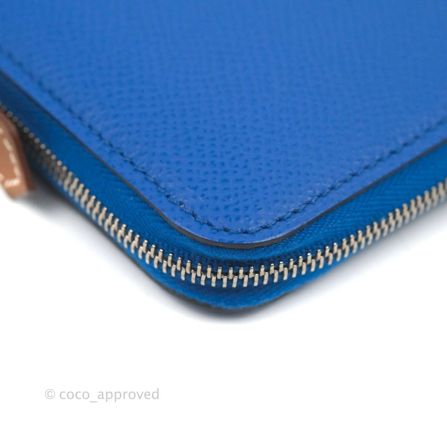 Hermès Silk In Compact Wallet Bleu Brighton Epsom with La Patisserie Francaise Print