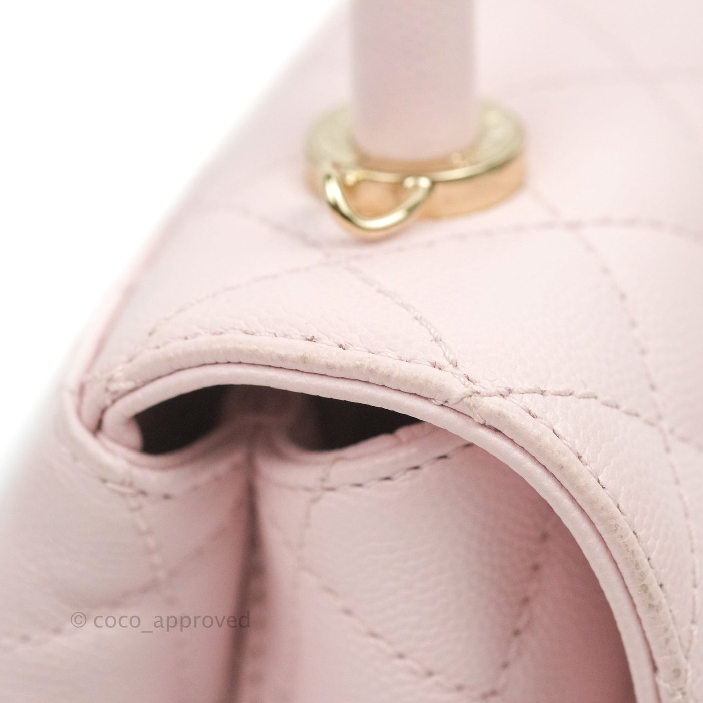 Chanel Mini Coco Handle Quilted Light Pink Caviar Gold Hardware