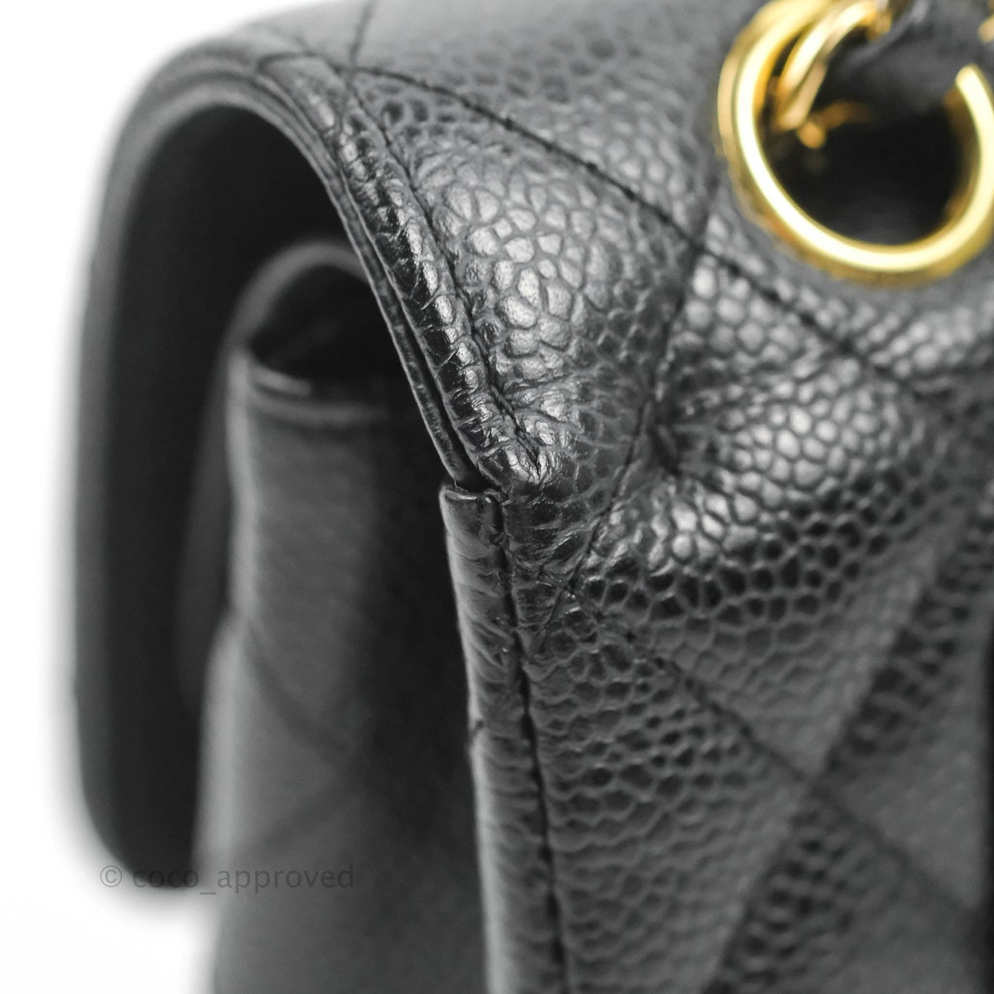 Chanel Small Classic Quilted Flap Black Caviar 24K Gold Hardware