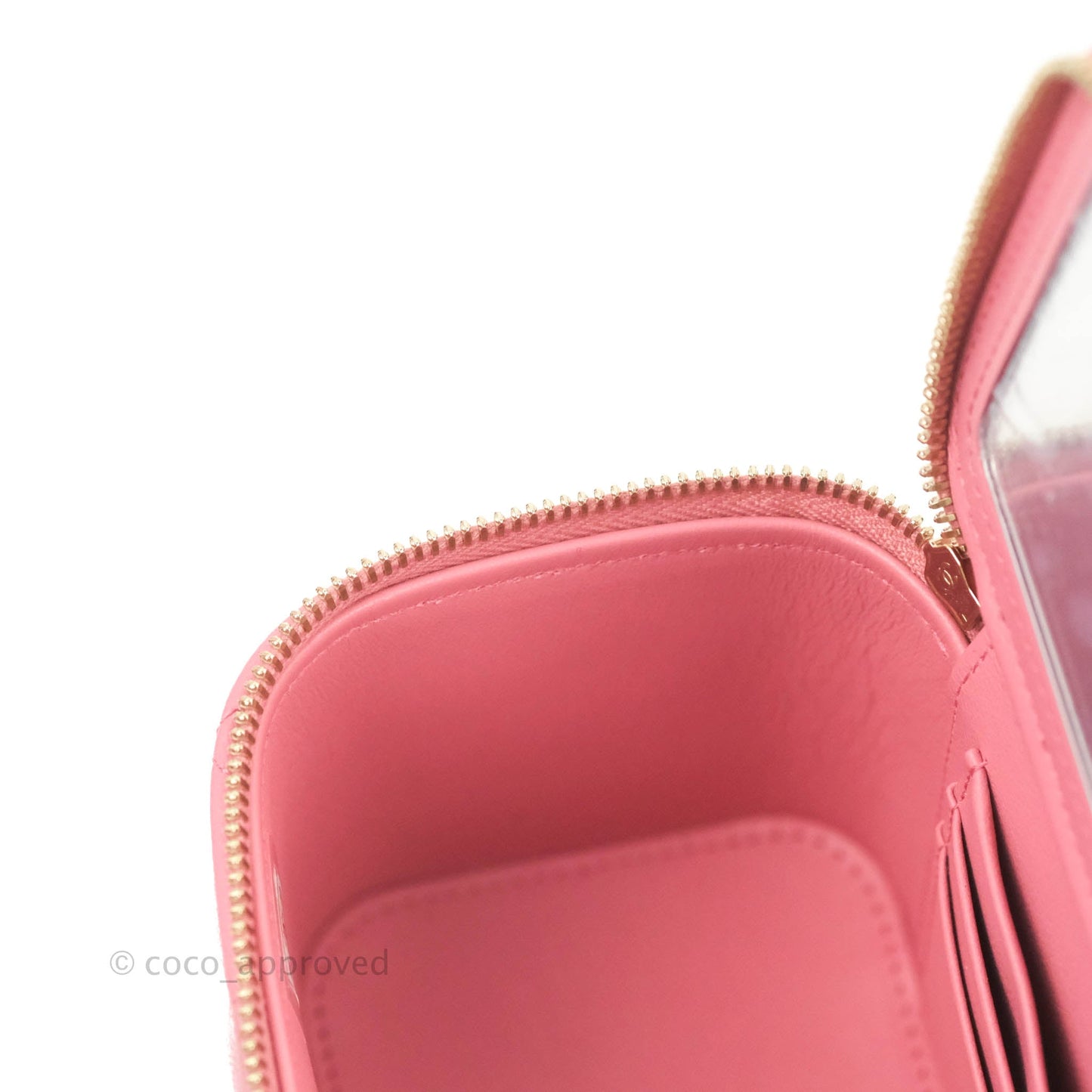 Chanel Vanity Rectangular Top Handle Pink Lambskin Gold Hardware