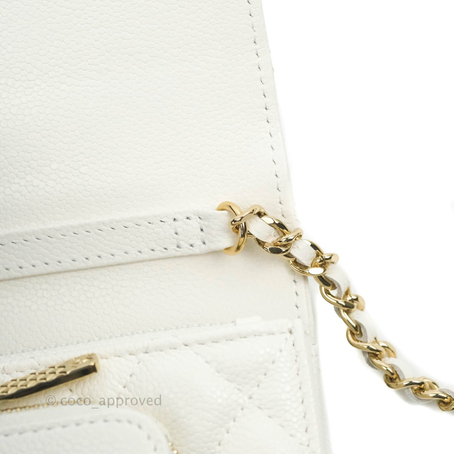 Chanel Business Affinity Clutch With Chain White Caviar Gold Hardware