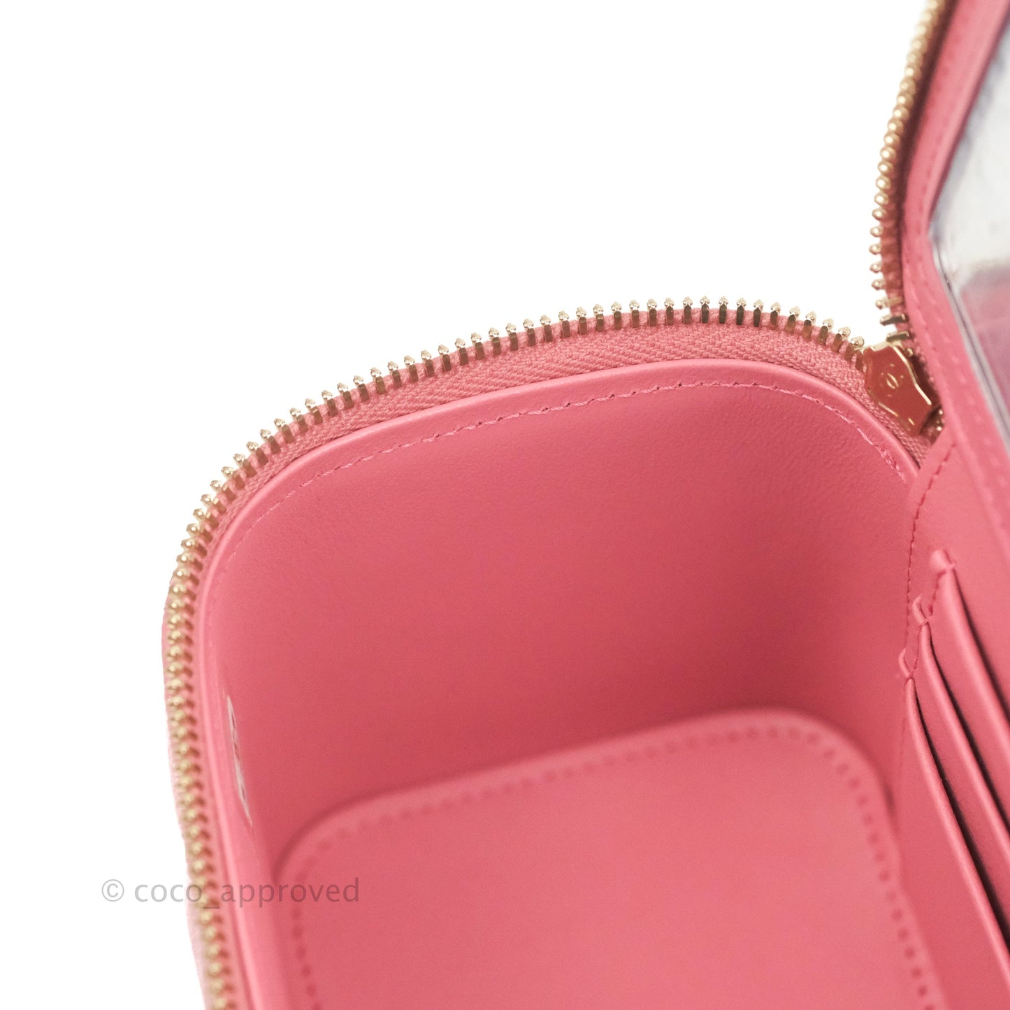 Chanel Vanity Rectangular Top Handle Pink Lambskin Gold Hardware