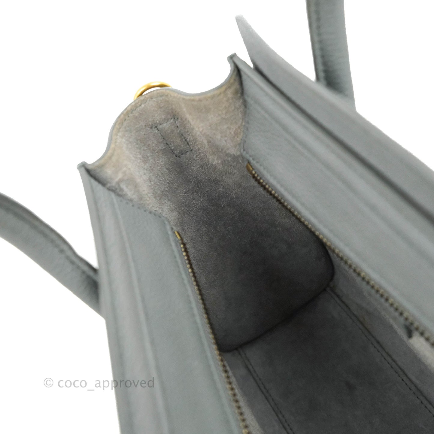 Celine Nano Luggage Grey Drummed Calfskin