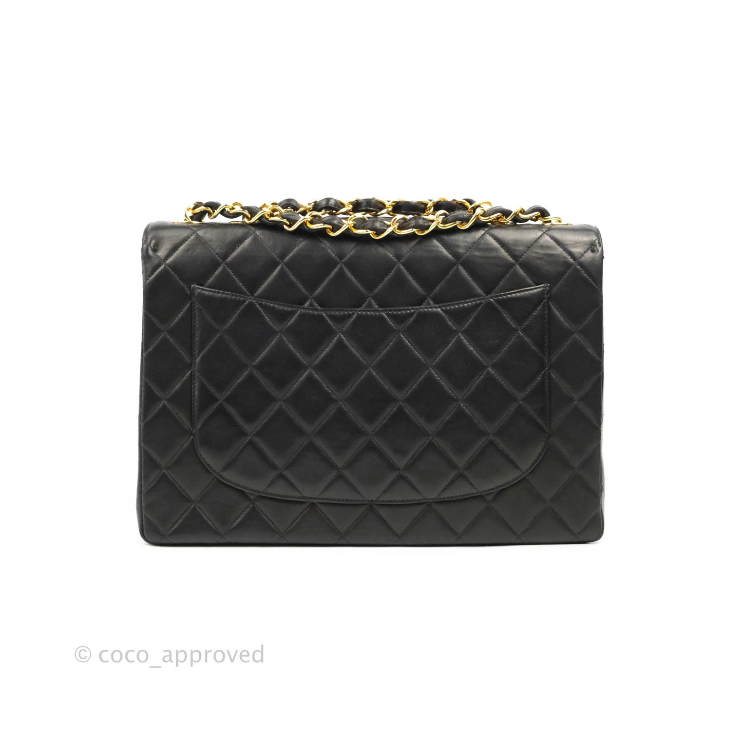 Chanel Vintage Jumbo Single Flap Black Lambskin 24K Gold Hardware