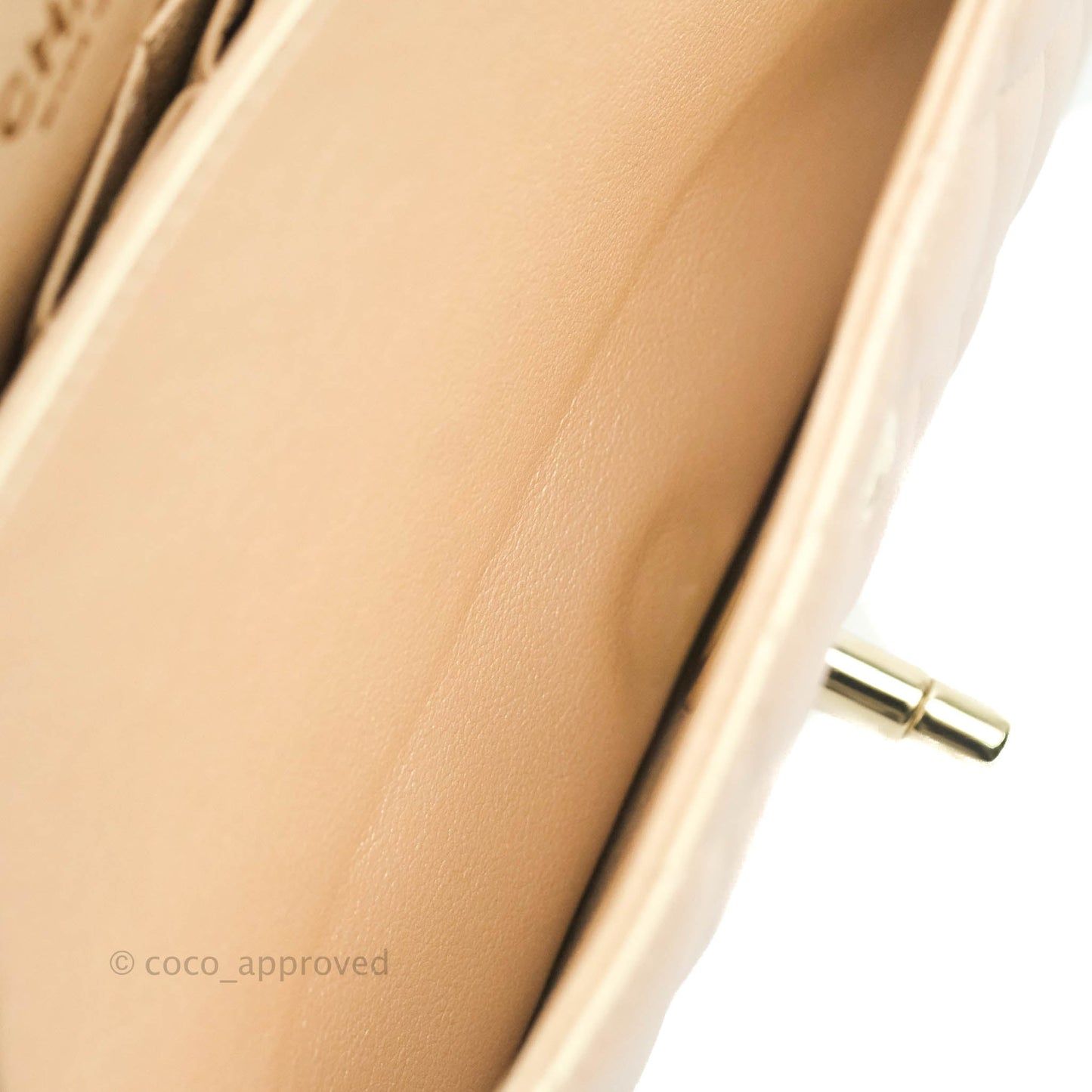 Chanel Classic M/L Medium Double Flap Iridescent Beige Calfskin Gold Hardware 21S
