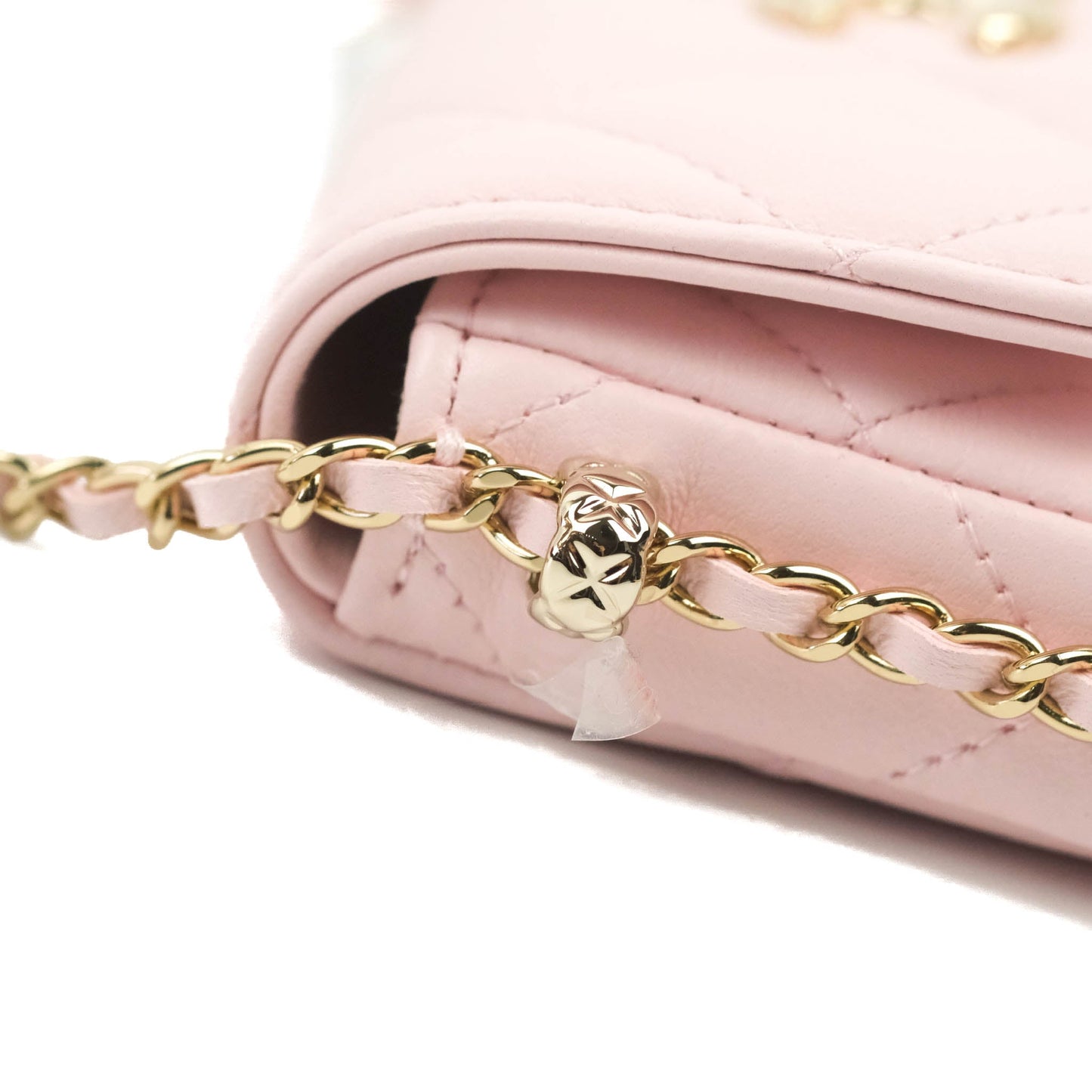 Chanel Mini Clutch With Chain Pink Lambskin Gold Hardware