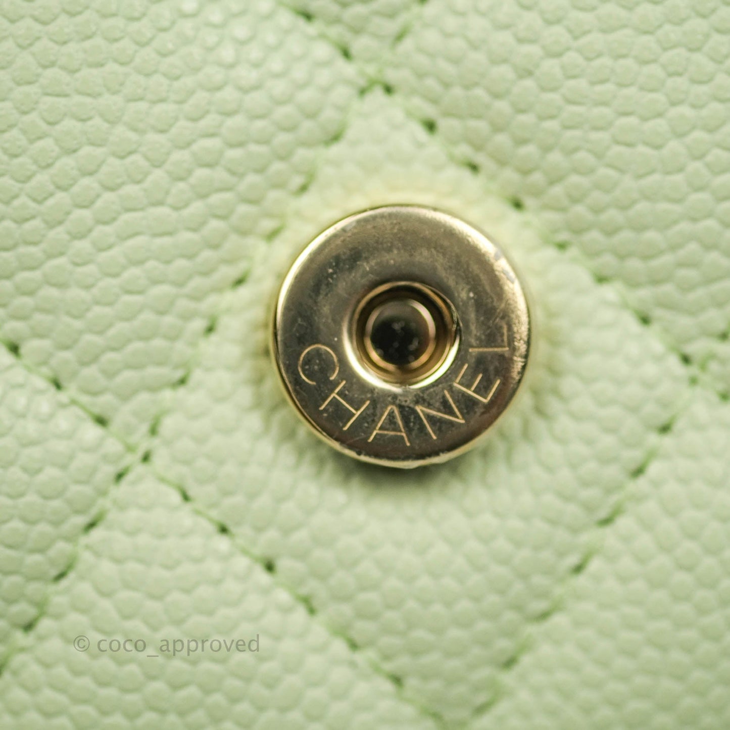 Chanel Classic Clutch With Chain Mint Green Gold Hardware