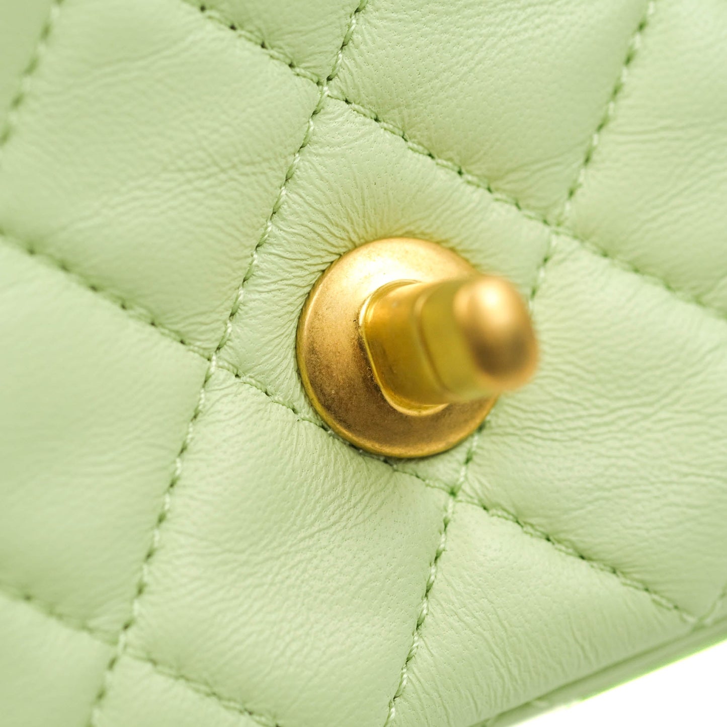 Chanel Mini Rectangular Pearl Crush Avocado Green Lambskin Aged Gold Hardware 22C