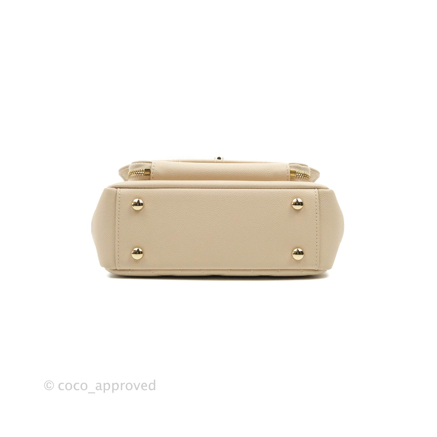 Chanel Quilted Small Business Affinity Flap Light Beige Caviar Gold Hardware