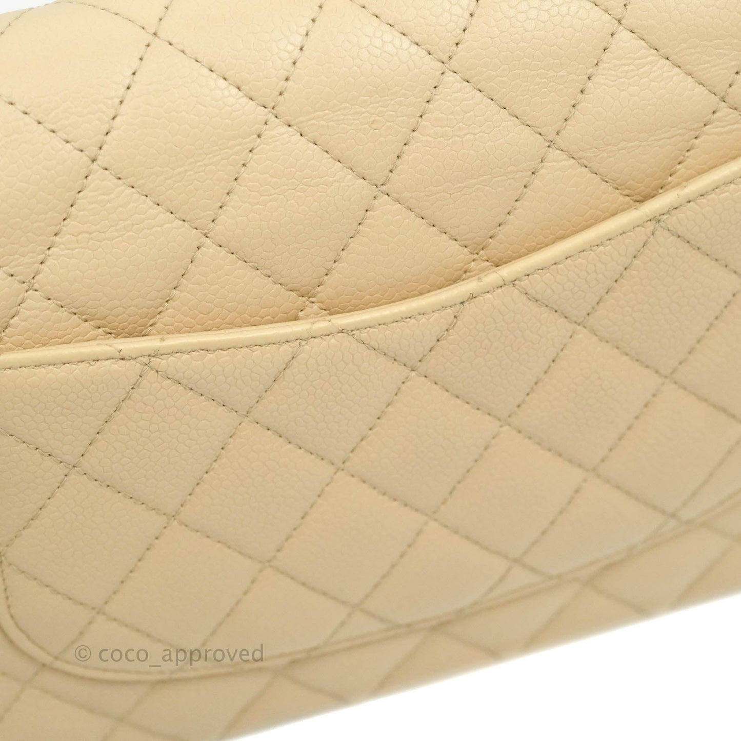 Chanel Classic Medium Flap Quilted Beige Caviar Gold Hardware