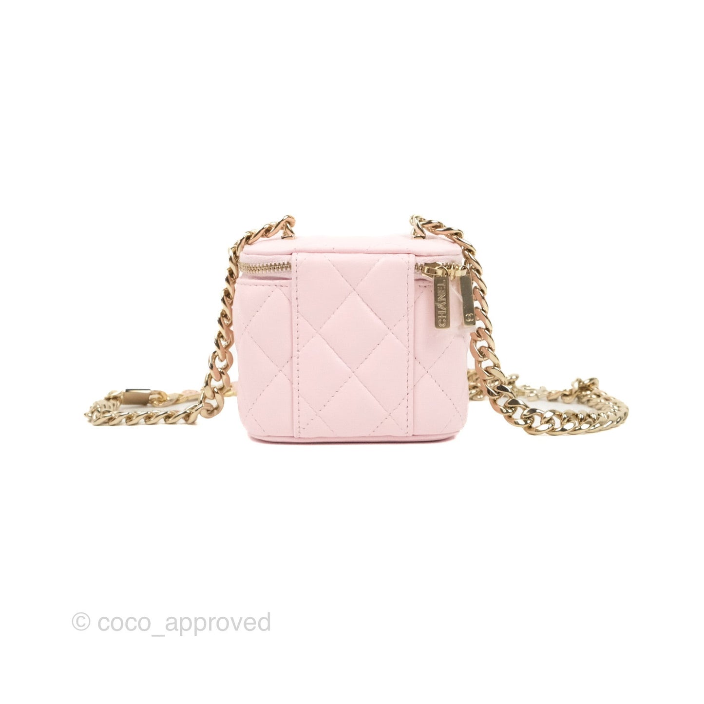 Chanel Mini Vanity With Coco Chain Light Pink Lambskin Gold Hardware