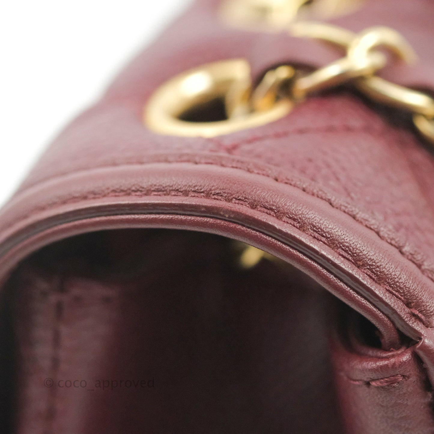 Chanel Quilted Medium CC Filigree Flap Burgundy Black Caviar