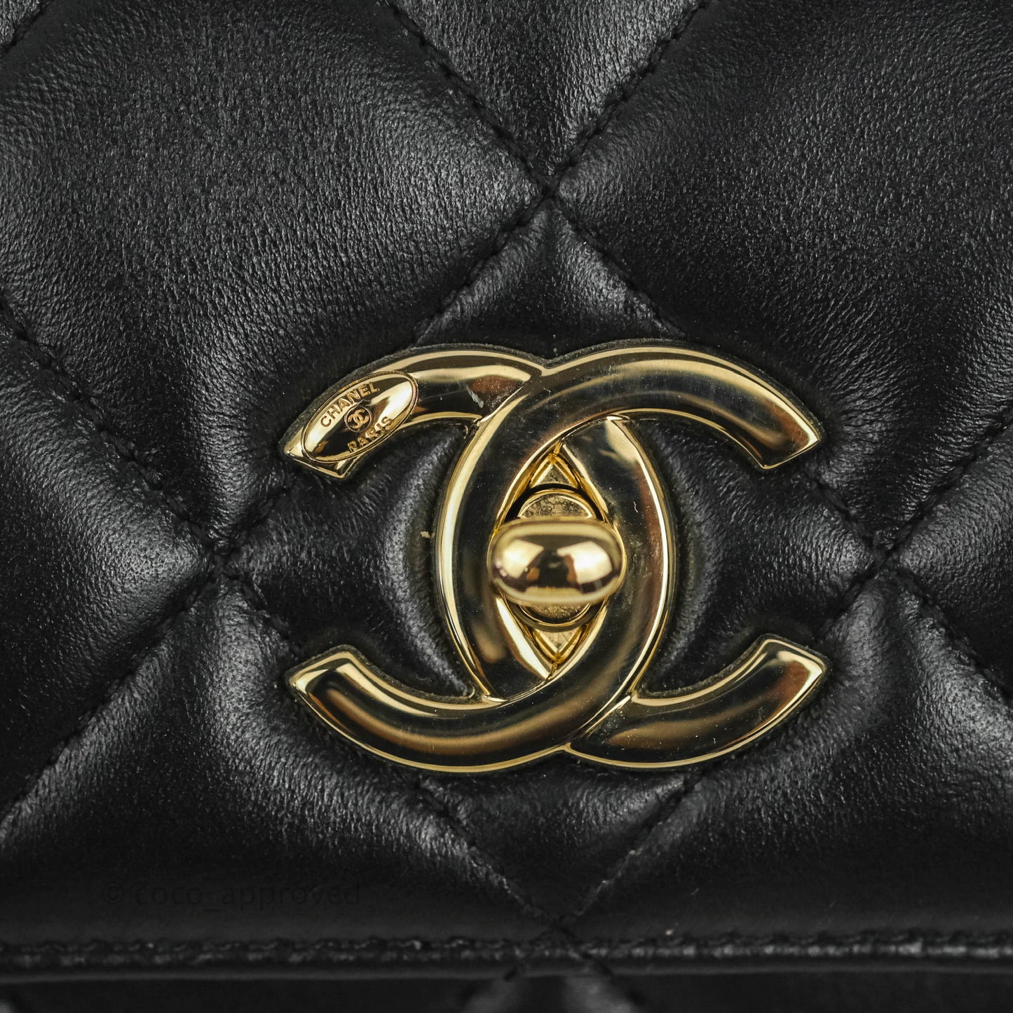 Chanel Small Trendy CC Black Lambskin Gold Hardware