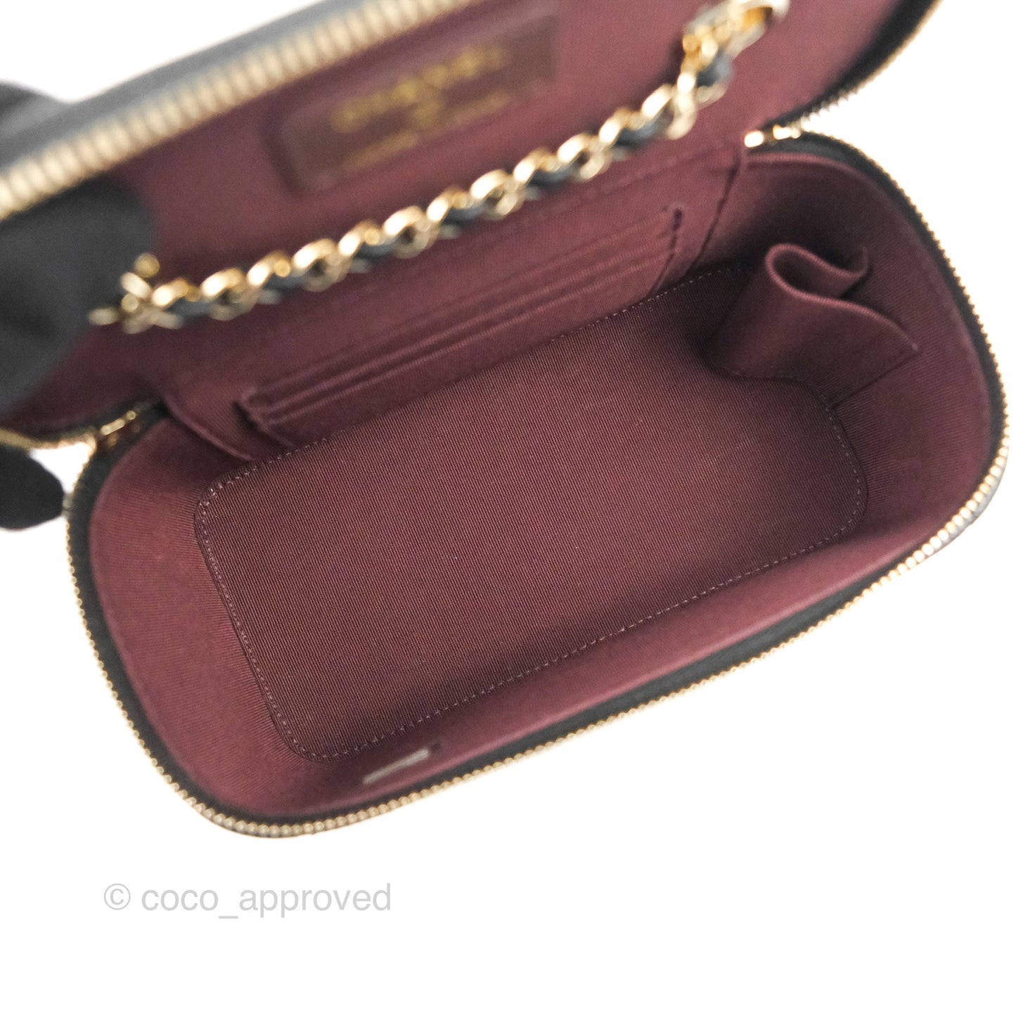 Chanel Classic Vanity with Chain Black Caviar Gold Hardware
