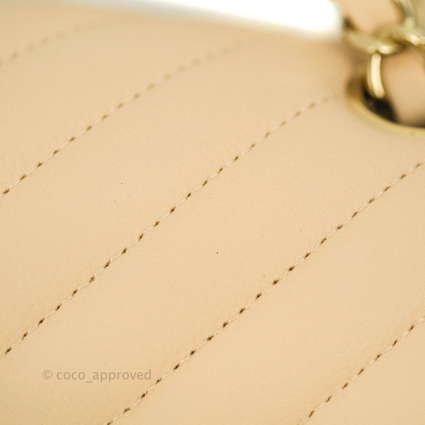 Chanel Classic S/M Small Double Flap Chevron Beige Caviar Gold Hardware