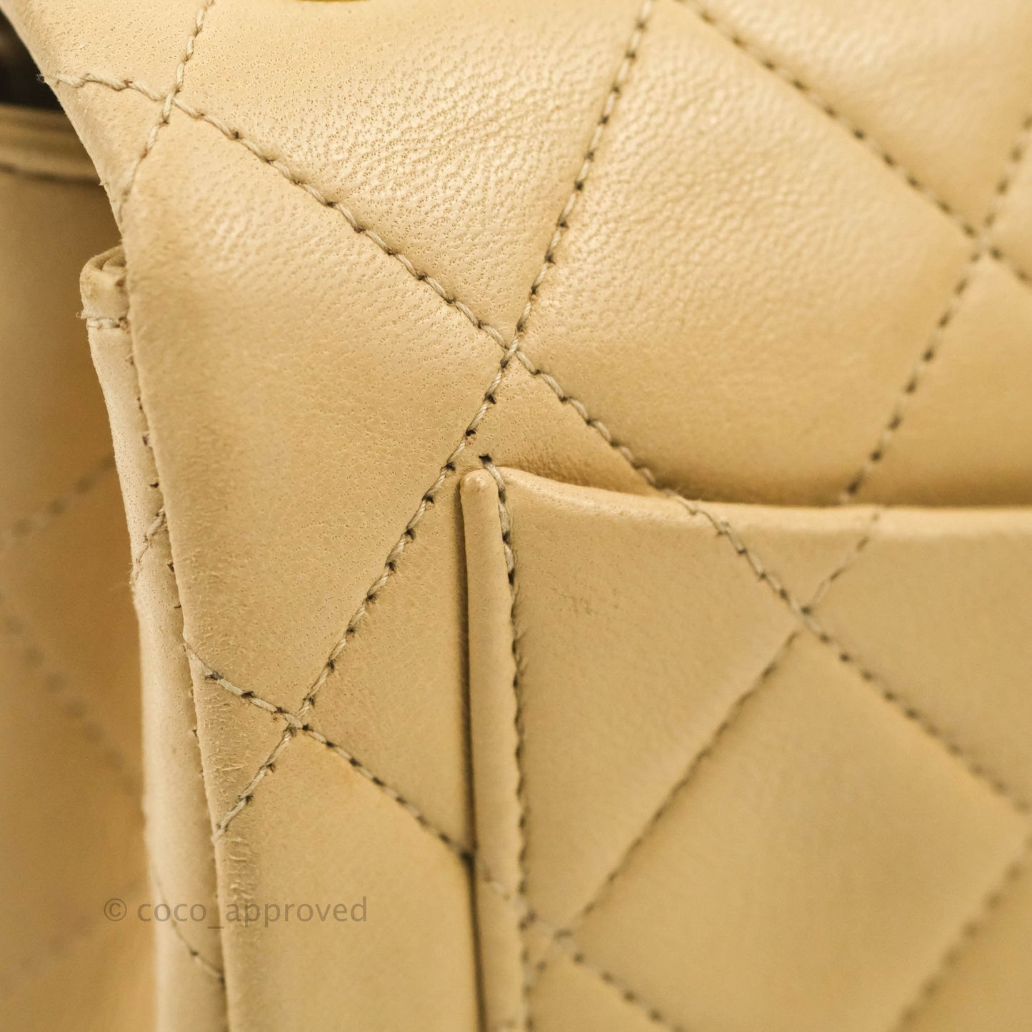 Chanel Vintage Mini Square Beige Lambskin 24K Gold Hardware
