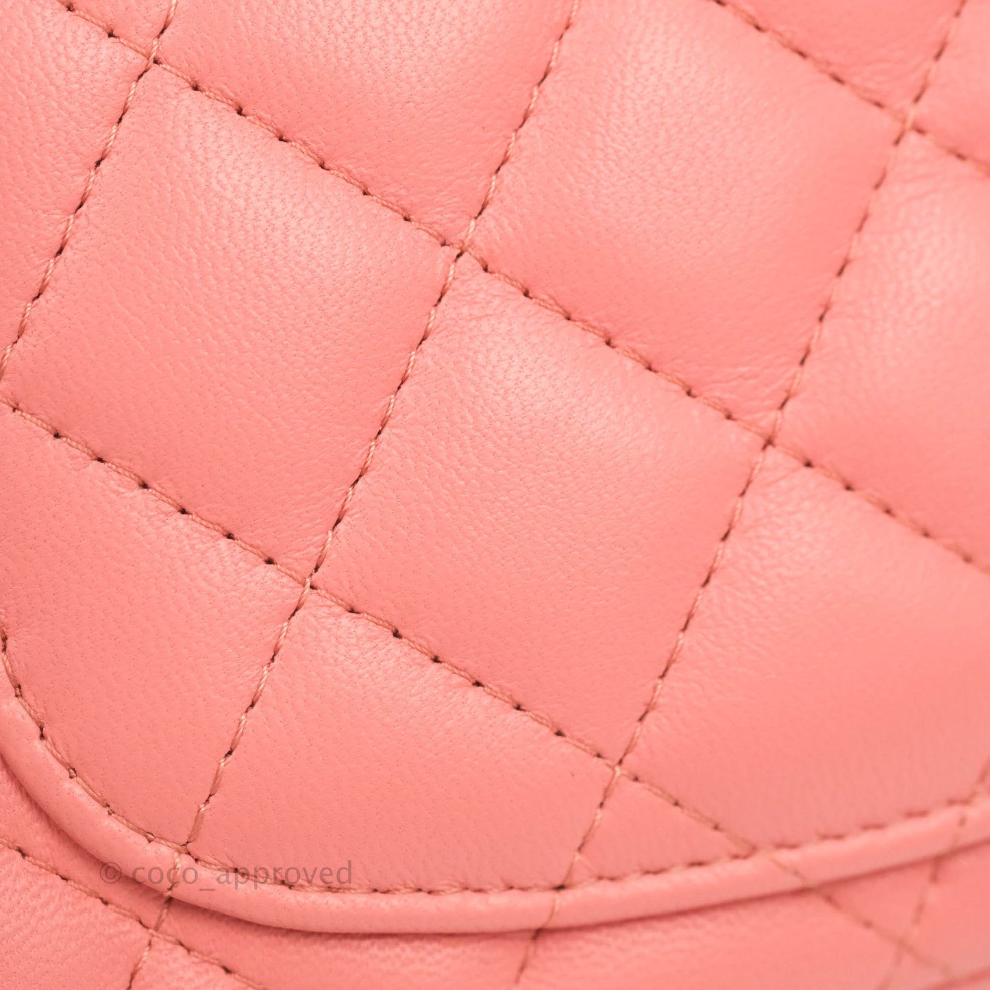 Chanel Quilted Mini Square Pink Lambskin Gold Hardware