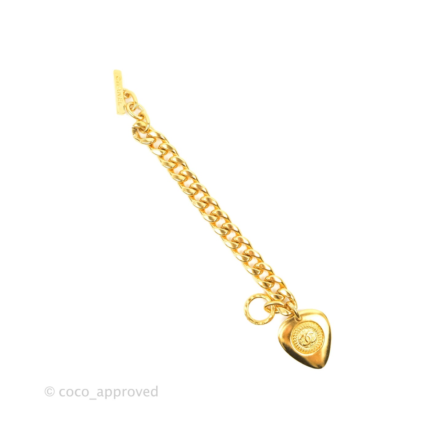 Chanel CC Gold Plate Pendant Bracelet Gold Tone 20P