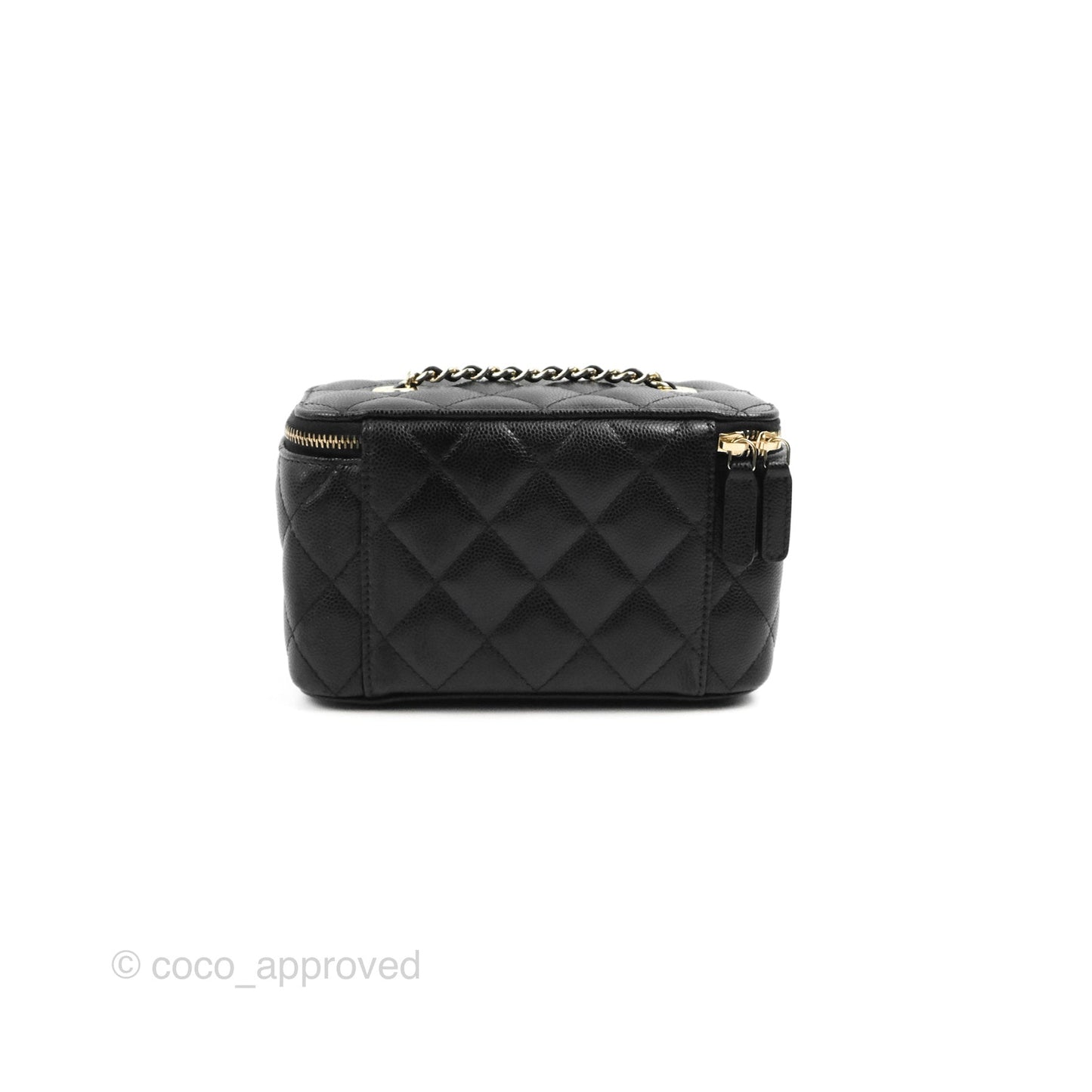 Chanel Classic Vanity with Chain Black Caviar Gold Hardware
